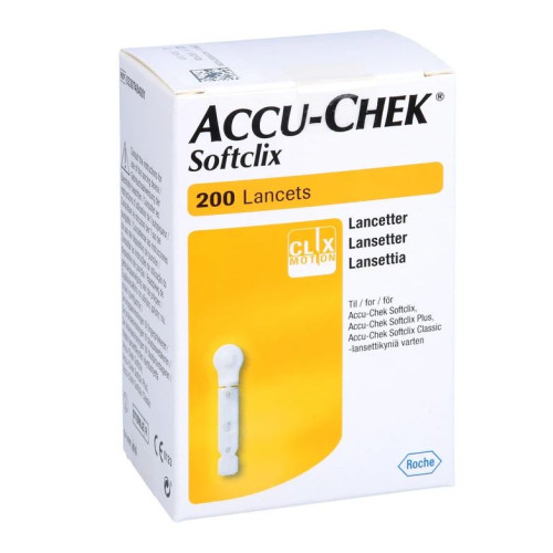 Accu-Chek Softclix Lancets 200 pcs for Lancing Device and Blood Glucose Testing