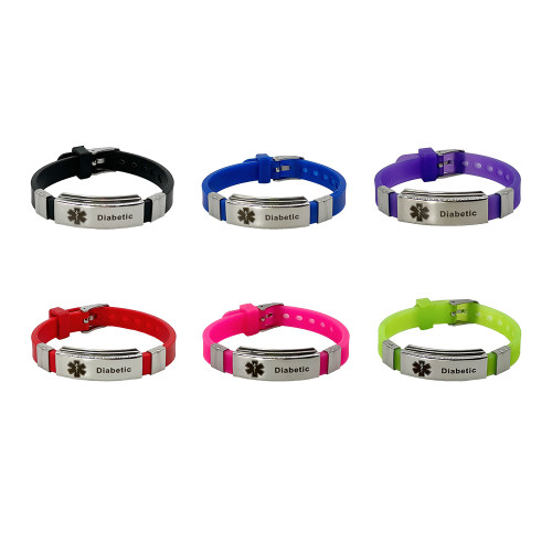 Силиконовый браслет Diabetic медицинский