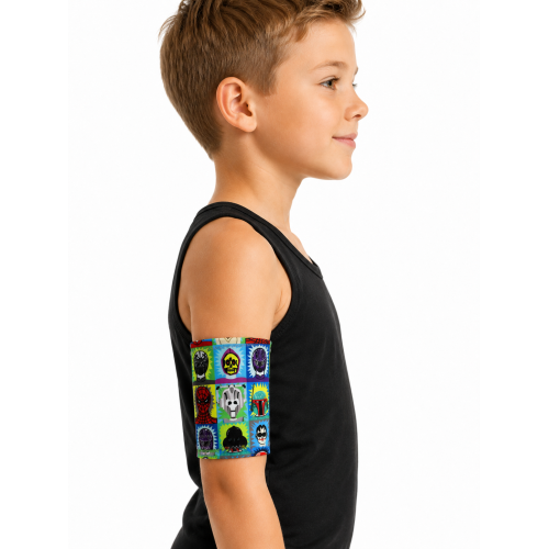 Kids Elastic CGM Sensor Armband for Dexcom, FreeStyle Libre and Medtronic — Superheroes