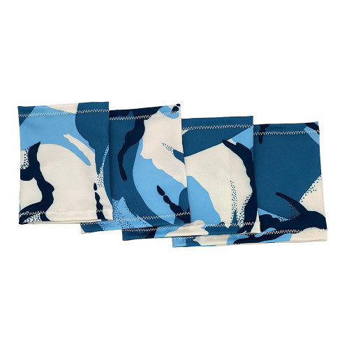 Sports Elastic CGM Sensor Armband for Dexcom, FreeStyle Libre and Medtronic — Blue & White Camouflage